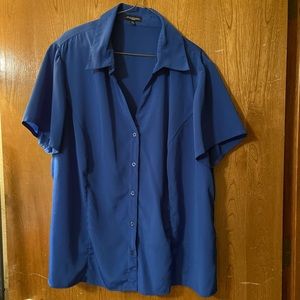 SOLD! Notations Woman Royal Blue Button-up Blouse in 3X
